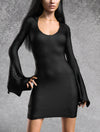 Kira Hooded Bell Sleeve Dress