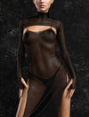 Just Black Mesh Shrug Dress