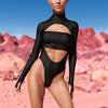 Just Black Open-Heart Leotard
