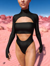 Just Black Open-Heart Leotard