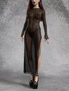 Just Black Mesh Single Cut Dress