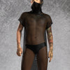 Just Black Mesh Male Dust Collar Dress