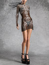Inside Out Dark Mesh Short Dress