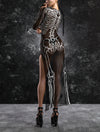 Inside Out Dark Mesh Single Cut Dress