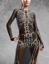 Inside Out Dark Mesh Single Cut Dress