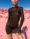 Just Black Mesh Short Dress