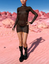 Just Black Mesh Short Dress