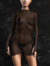 Just Black Mesh Short Dress