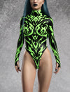 Sign Of Damnation Green Leotard Leggings Set