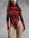 Sign Of Damnation Red Leotard Leggings Set