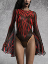 Heart Of Darkness Red Bare Back Leggings Set